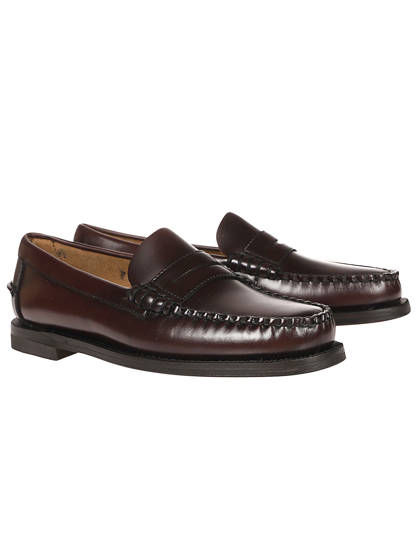 Shop Sebago Classic Dan Loafers In Brown Burgundy