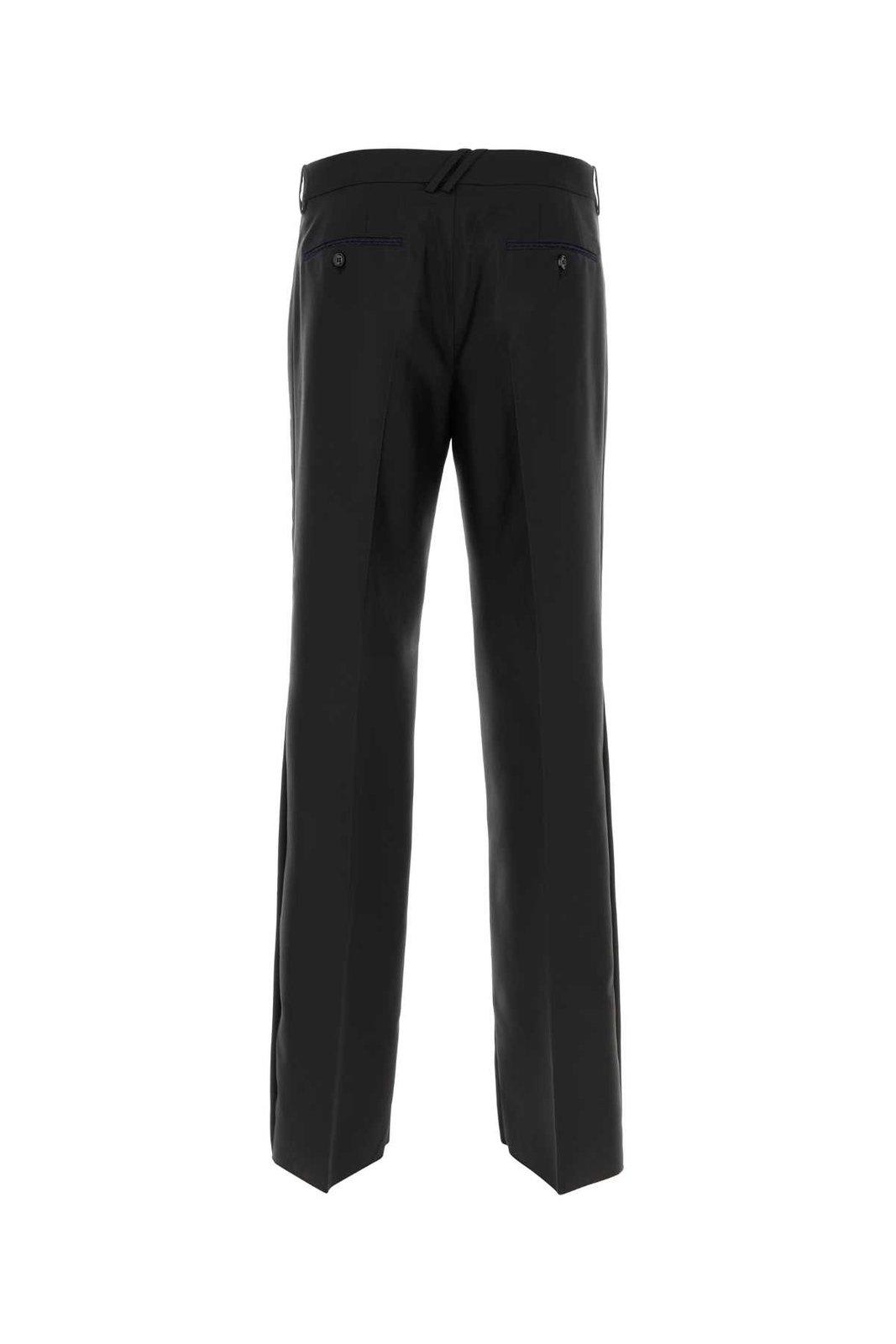 Shop Burberry Straight-leg Logo Charm Tailored Trousers In Black