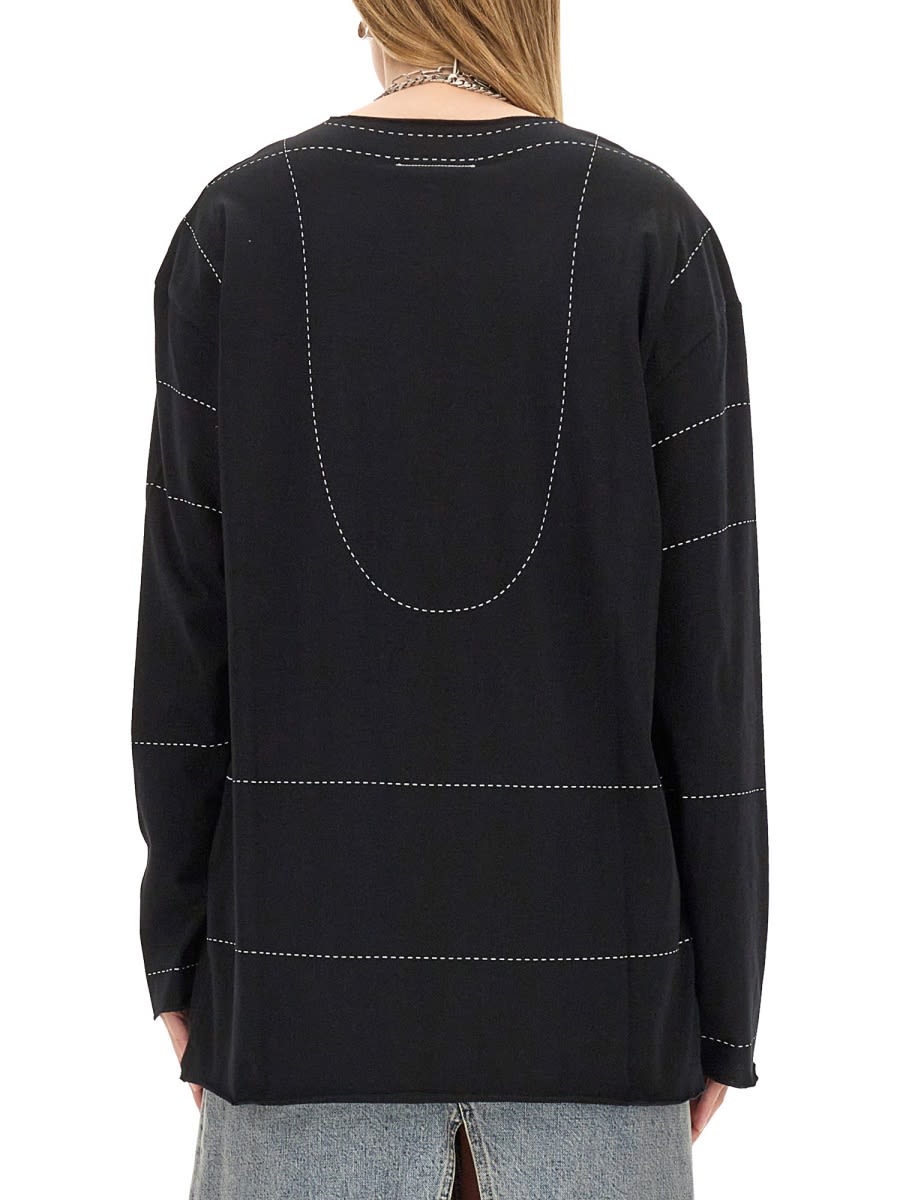 Shop Mm6 Maison Margiela Jersey In Black