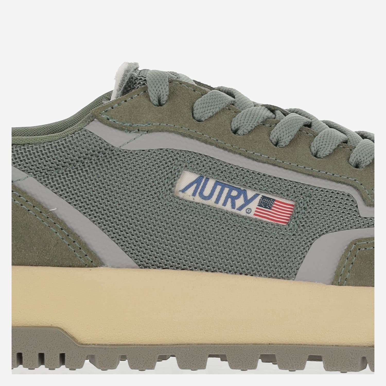 Autry Wildpace Nubuck And Rubber-trimmed Suede And Mesh Sneakers In Green