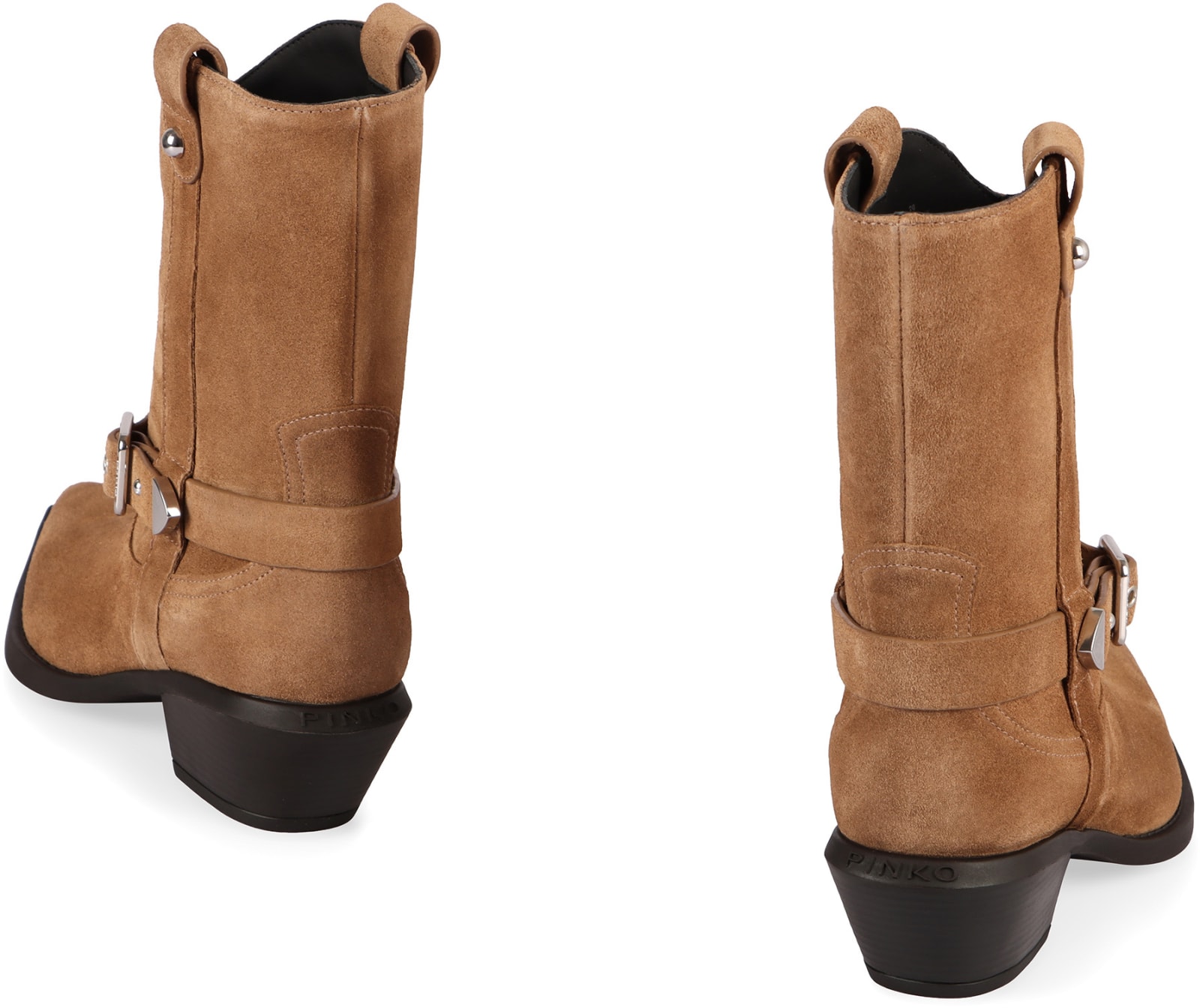 Shop Pinko Western-style Boots In Camel