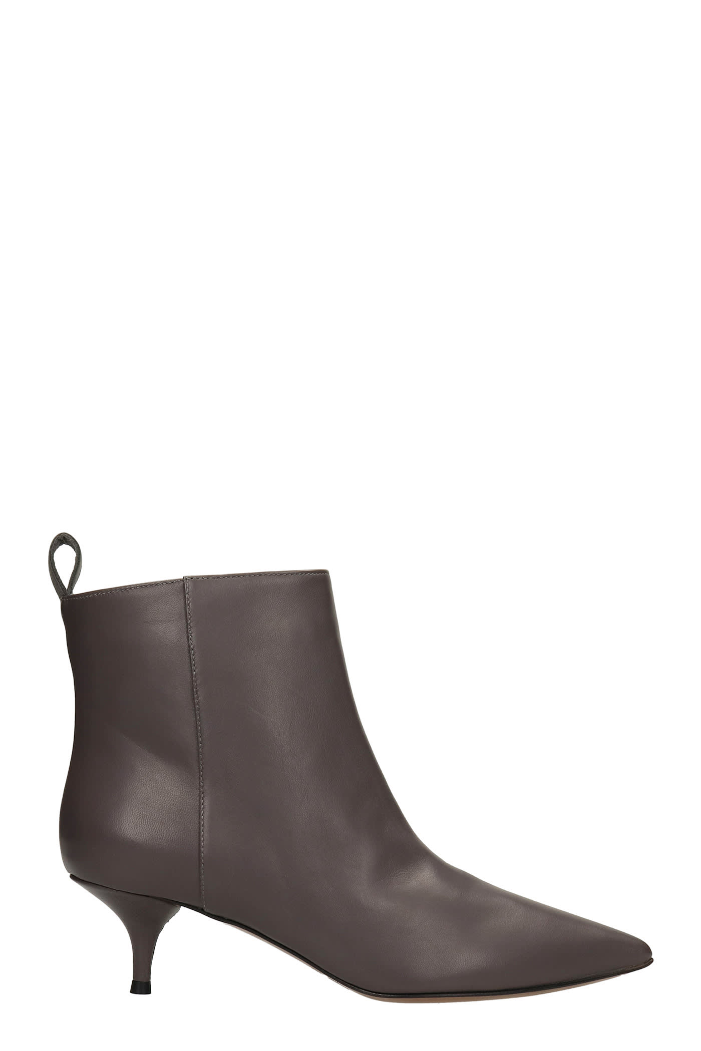 LAutre Chose Low Heels Ankle Boots In Grey Leather