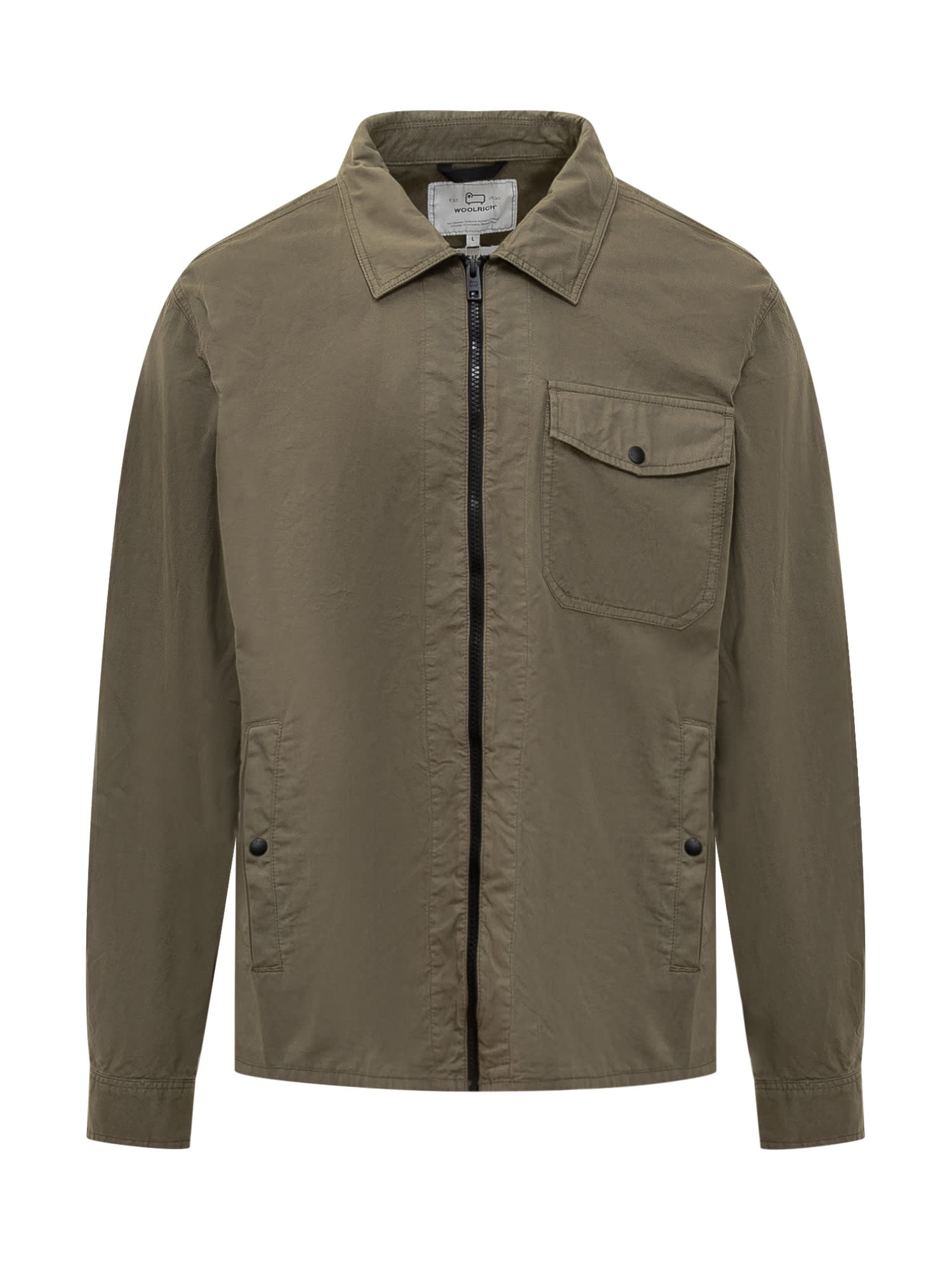 Shop Woolrich Gabardine Jacket In Lake Olive