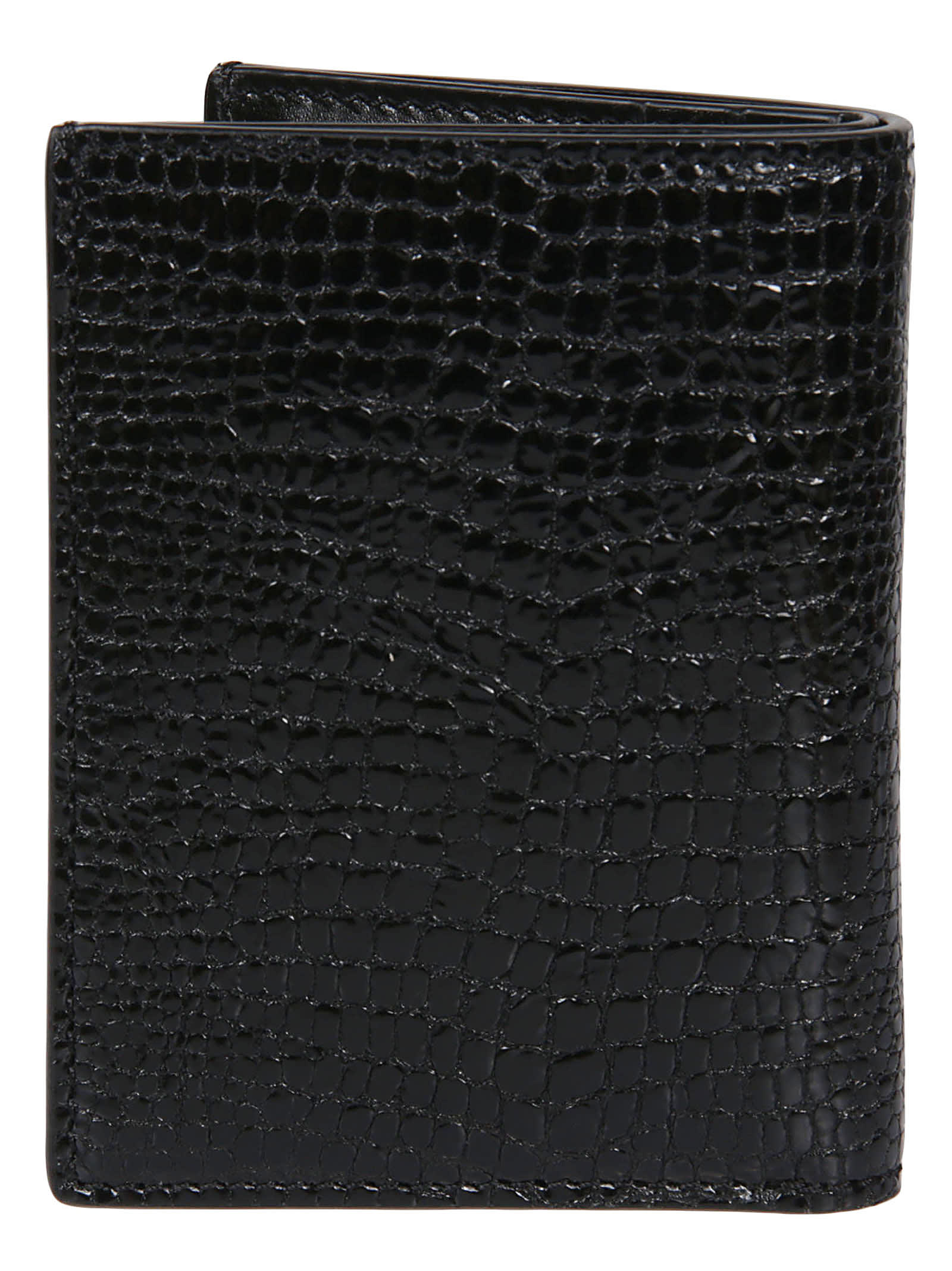 Shop Tom Ford Printed Lizard Folding Credit Card Holder In Black