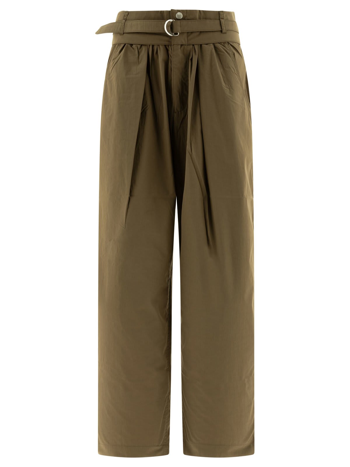 Shop Marant Etoile Celia Belted Trousers In Ki Khaki