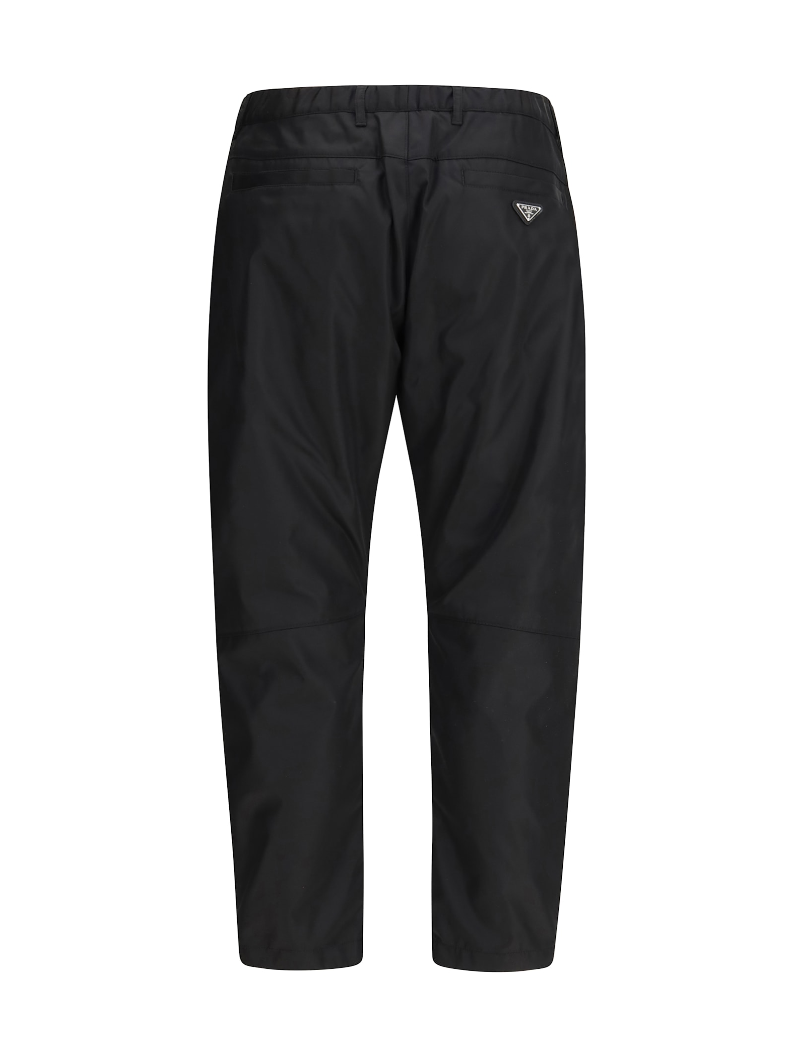 Prada Black Recycled Polyamide Casual Pants In Black
