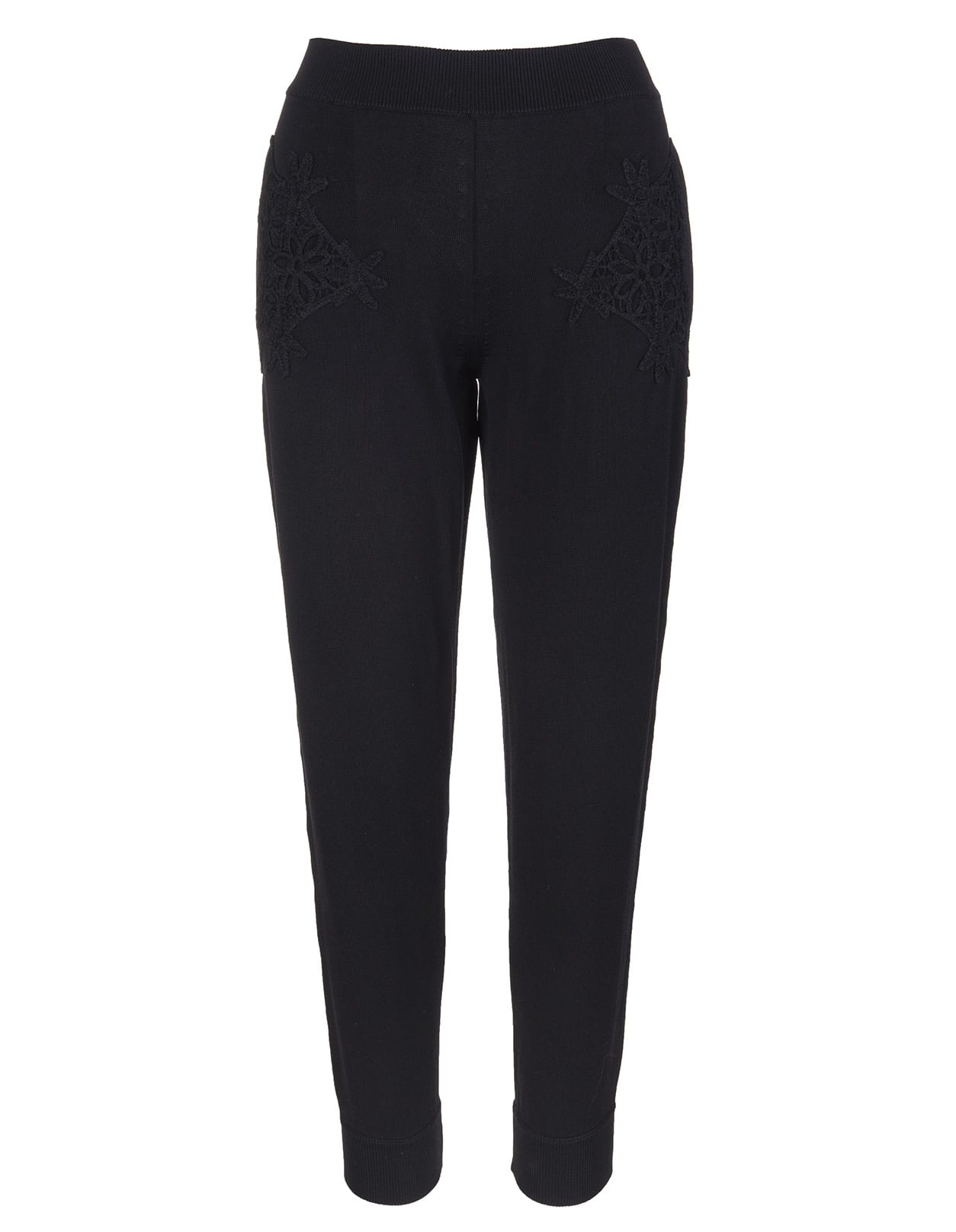 Stella McCartney Black Knitted Pant With Embroidery