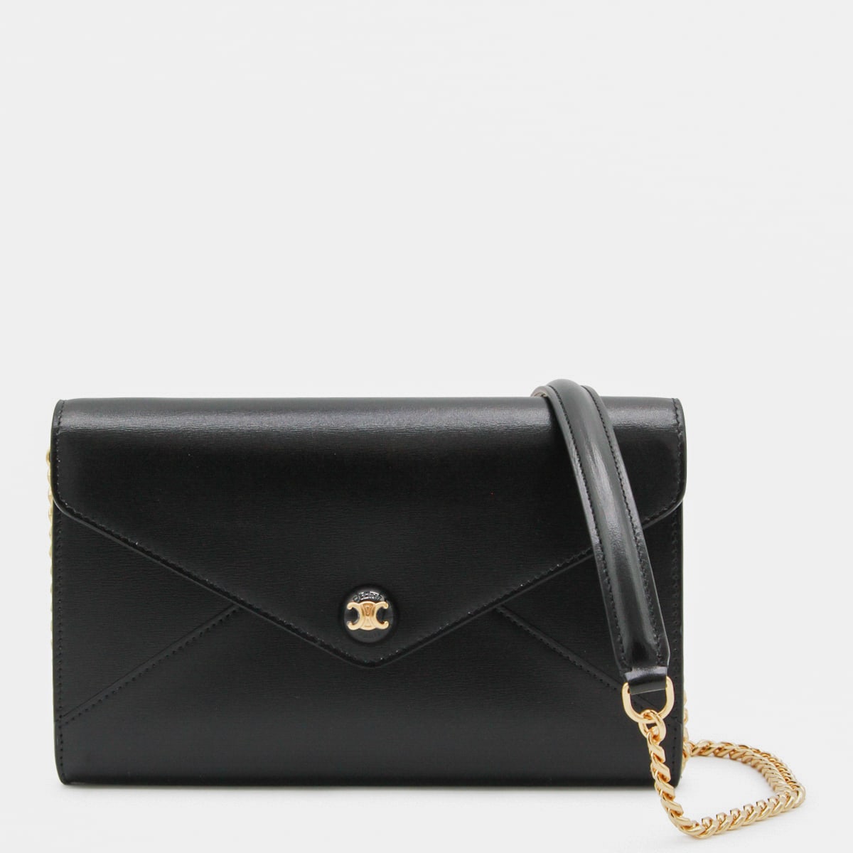 Celine Black Leather Wallet In Black