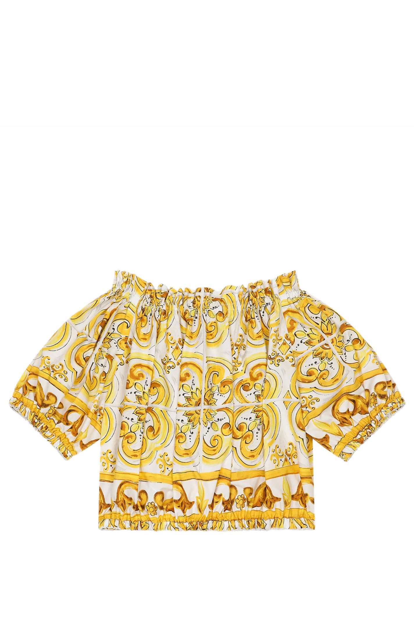 Shop Dolce & Gabbana Top With Print In Yellow