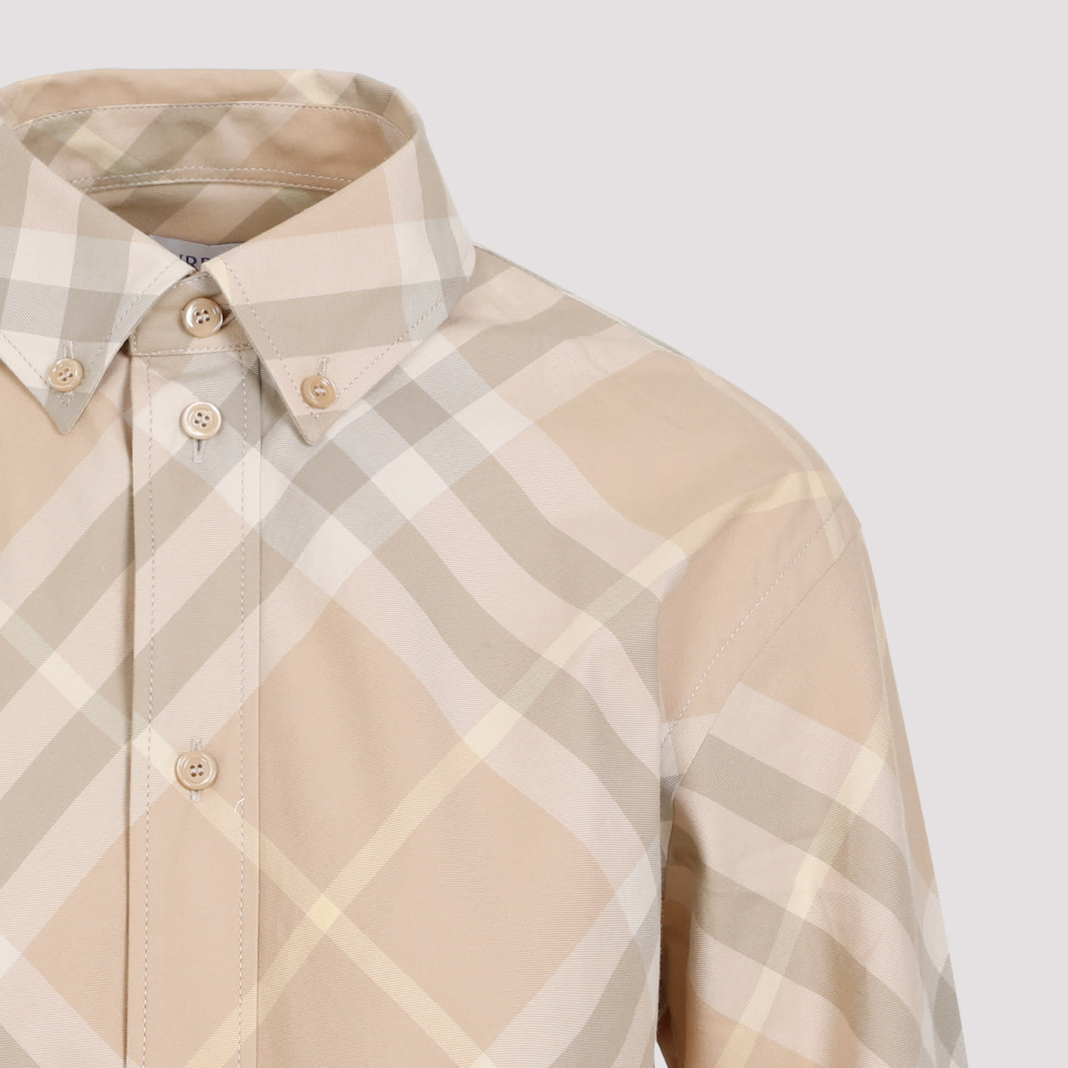 Shop Burberry Shirt In Flax Ip Check