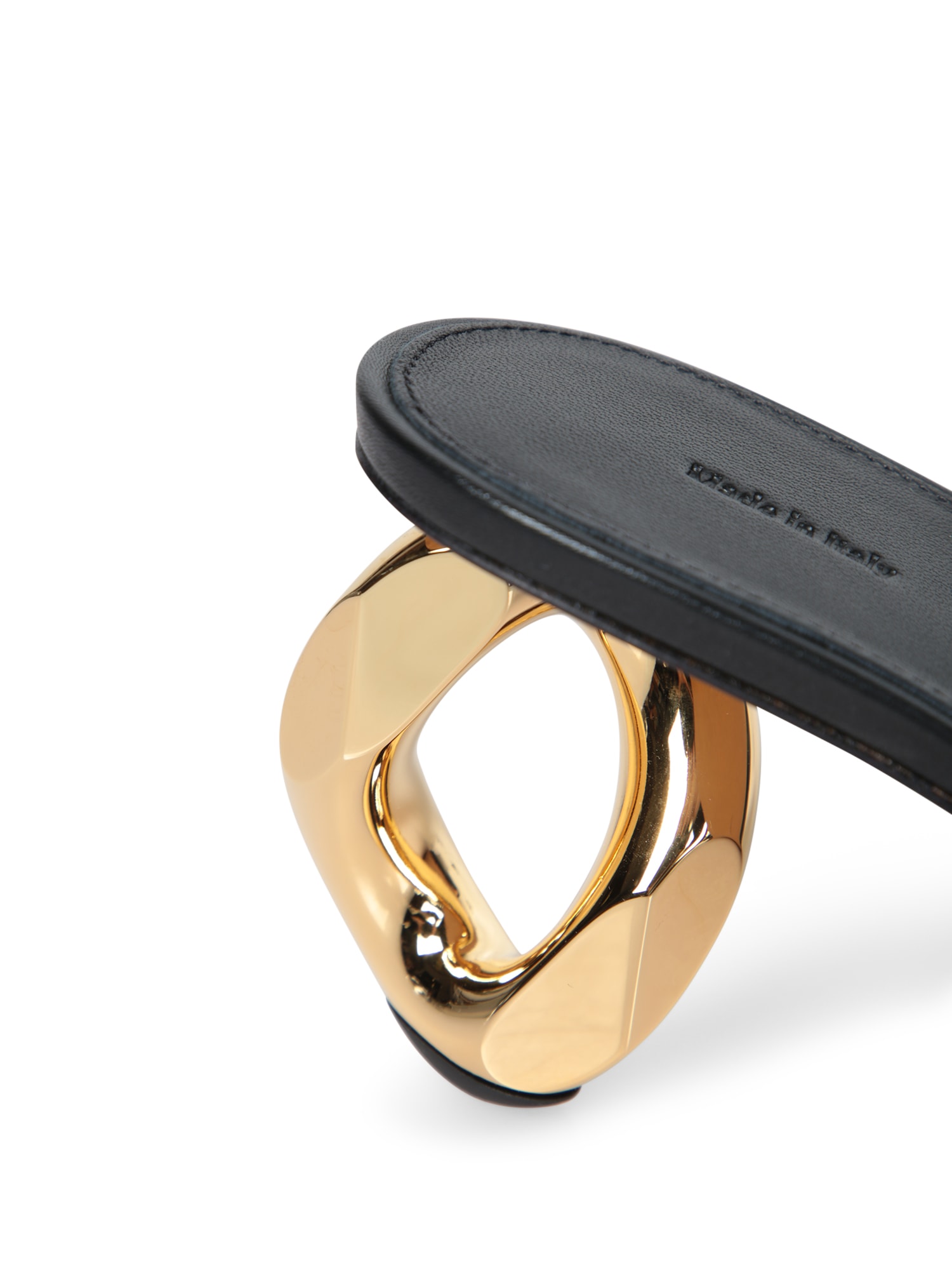 Jw Anderson J. W. Anderson Slip-on Black Leather Sandals With Gold-tone Chain Heel