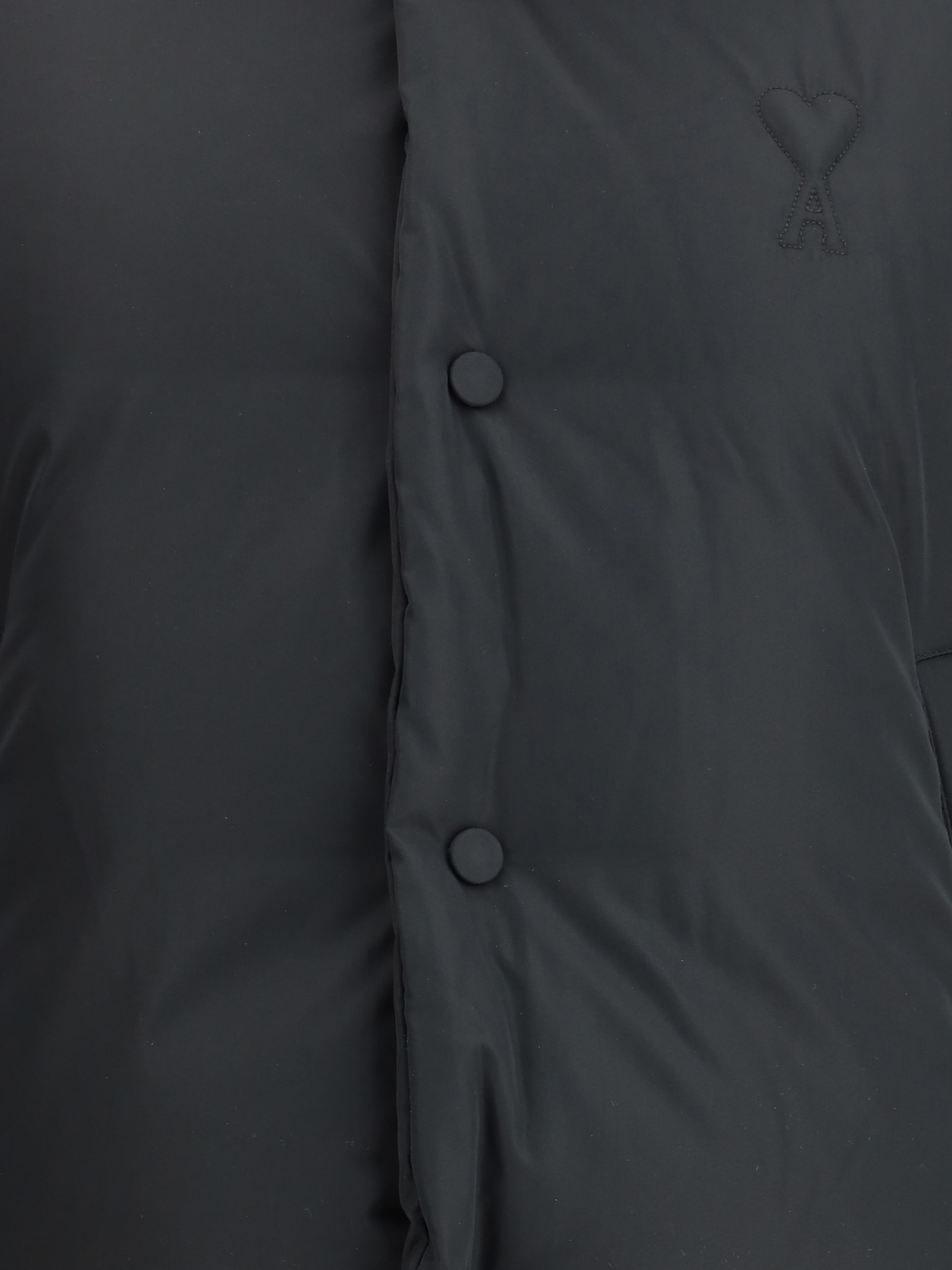 Ami Alexandre Mattiussi Quilted Jackets With Front Pockets And High Collar In Black