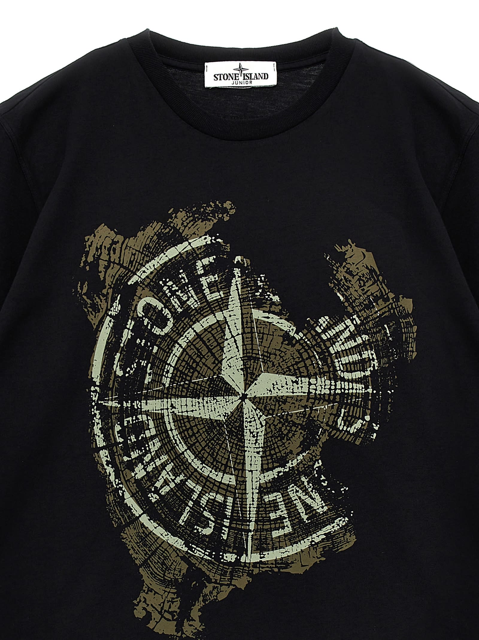 Stone Island Printed T-shirt In Black