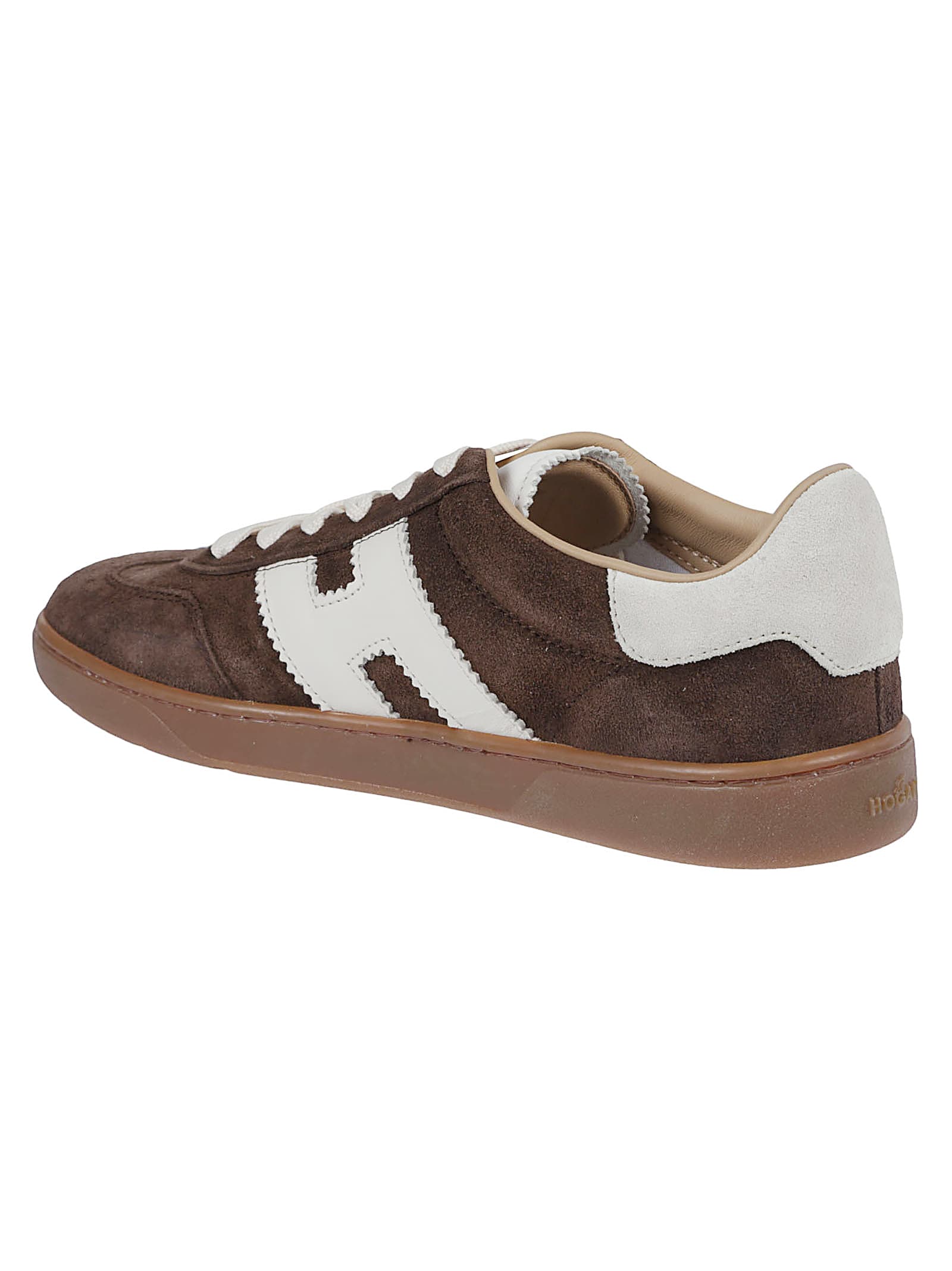 Hogan Low-top Suede Sneakers With Contrasting Stripe In Brown