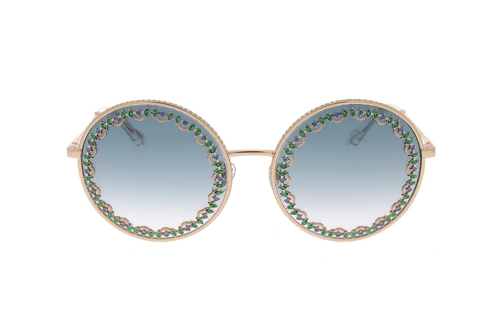 Chopard Round Frame Sunglasses In Blue
