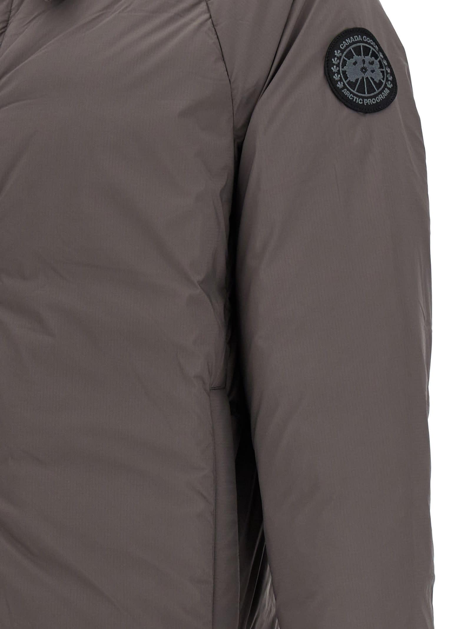 Shop Canada Goose Lodge Coach Down Jacket In Gray