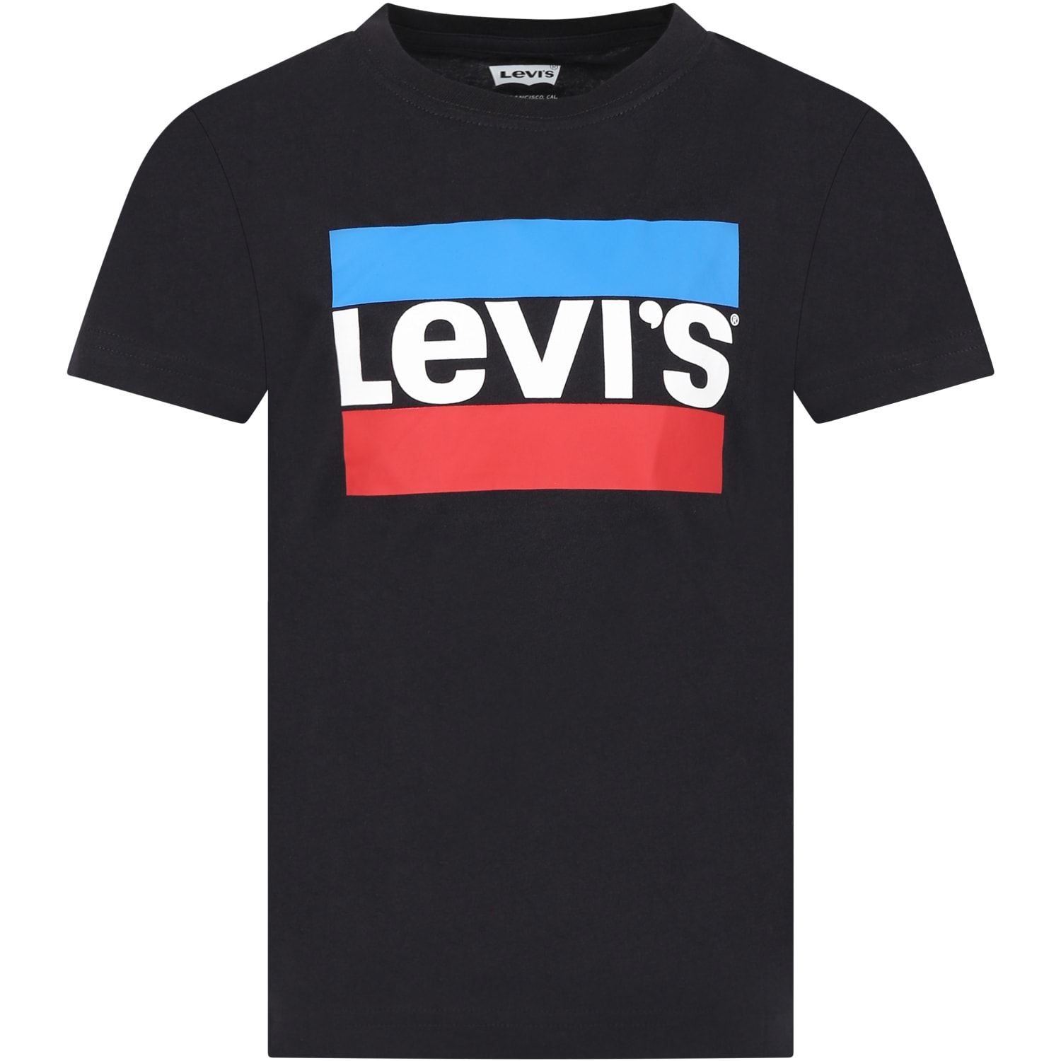 Levi's Kids' Black T-shirt For Boy With Logo