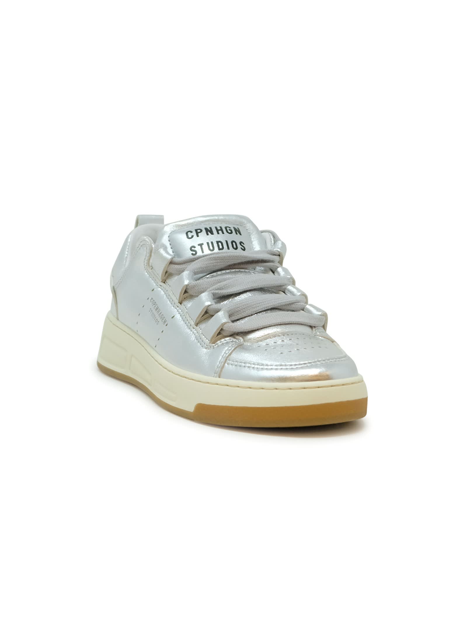 Copenhagen Silver Leather Sneakers In Silver