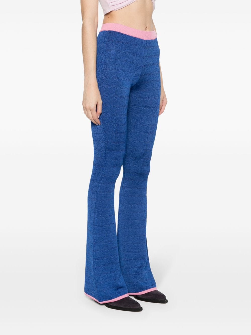 Bally Flared Trousers Trim Contrasting In Blue