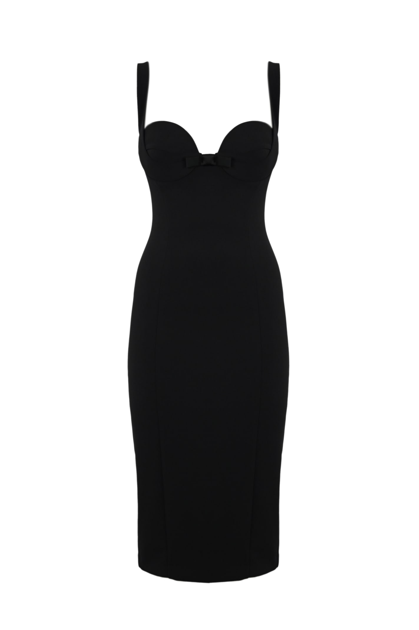 Shop Elisabetta Franchi Dress With Crepe Bow In Nero