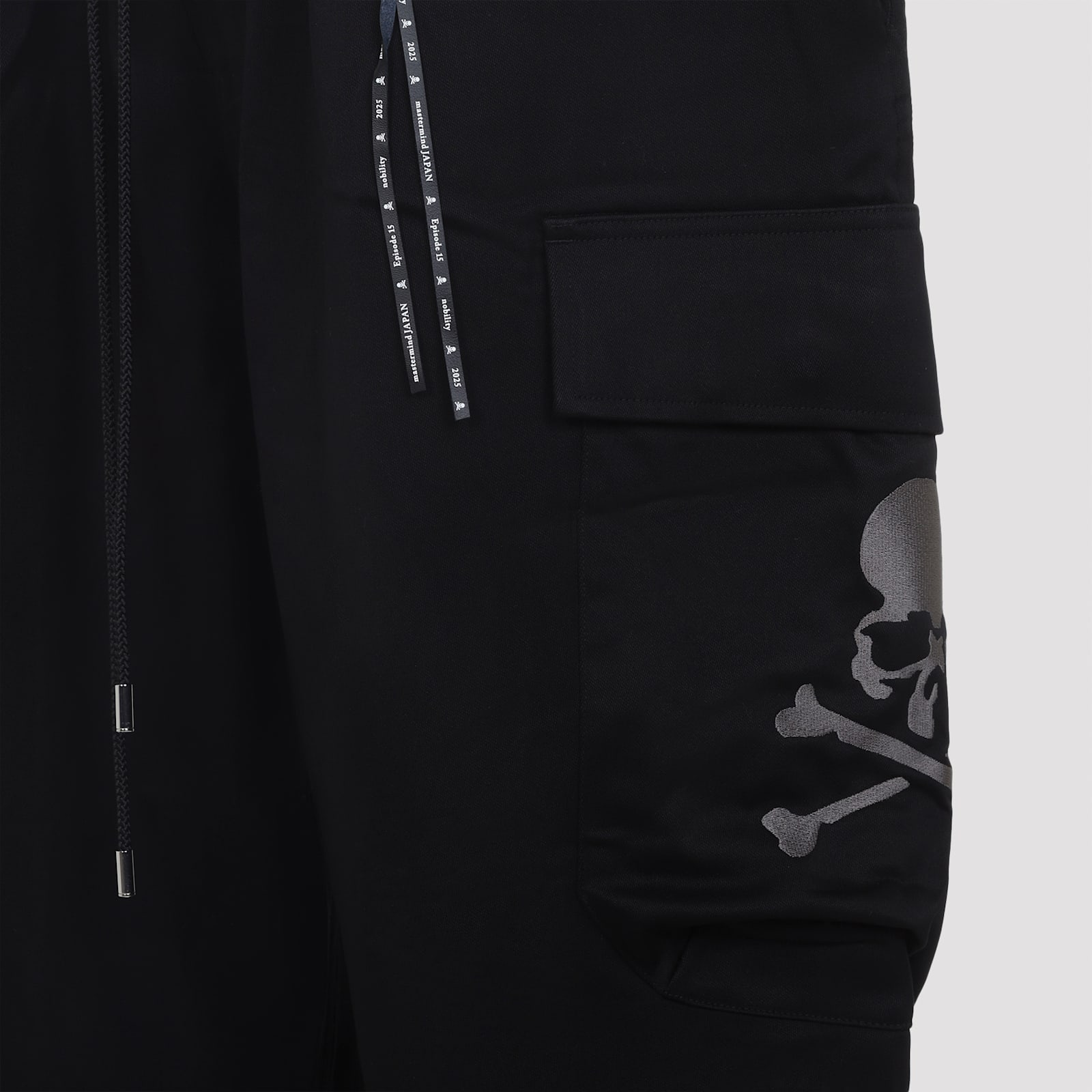 Mastermind Japan Wide Cargo Pants With Unique Skull Detailing In Black