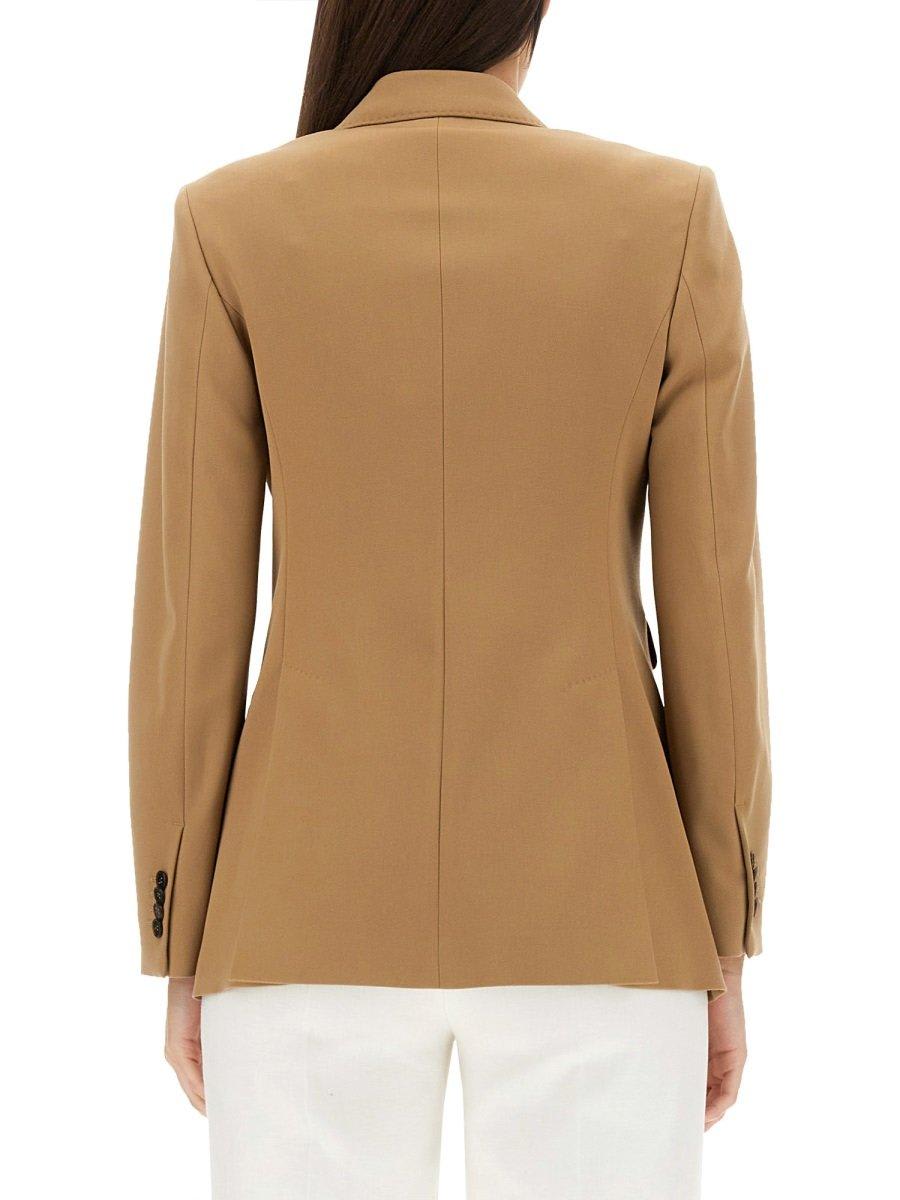 Shop Max Mara Doublebreasted Longsleeved Blazer In Beige