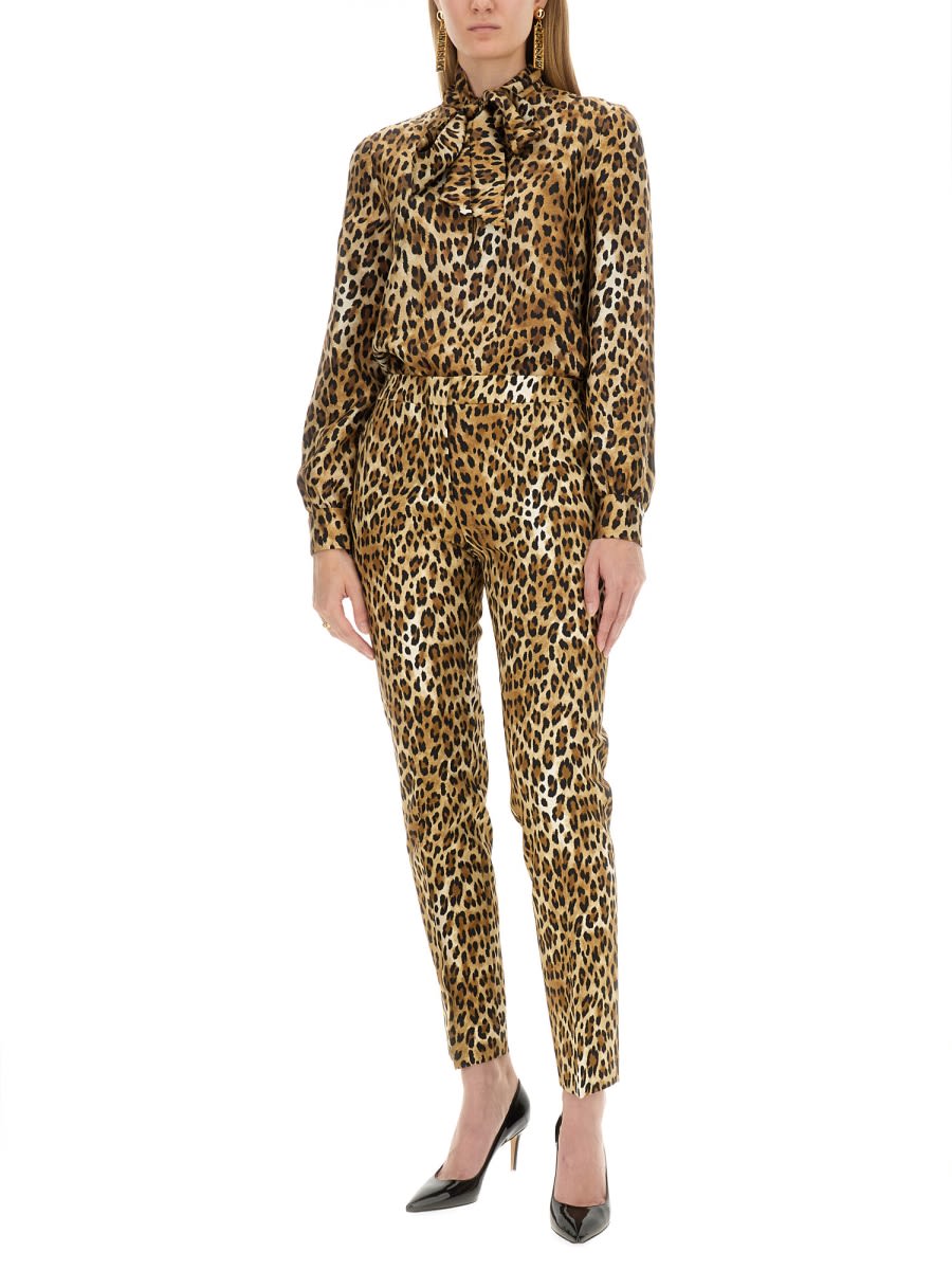 Shop Moschino Shirt With Animal Pattern In Animalier