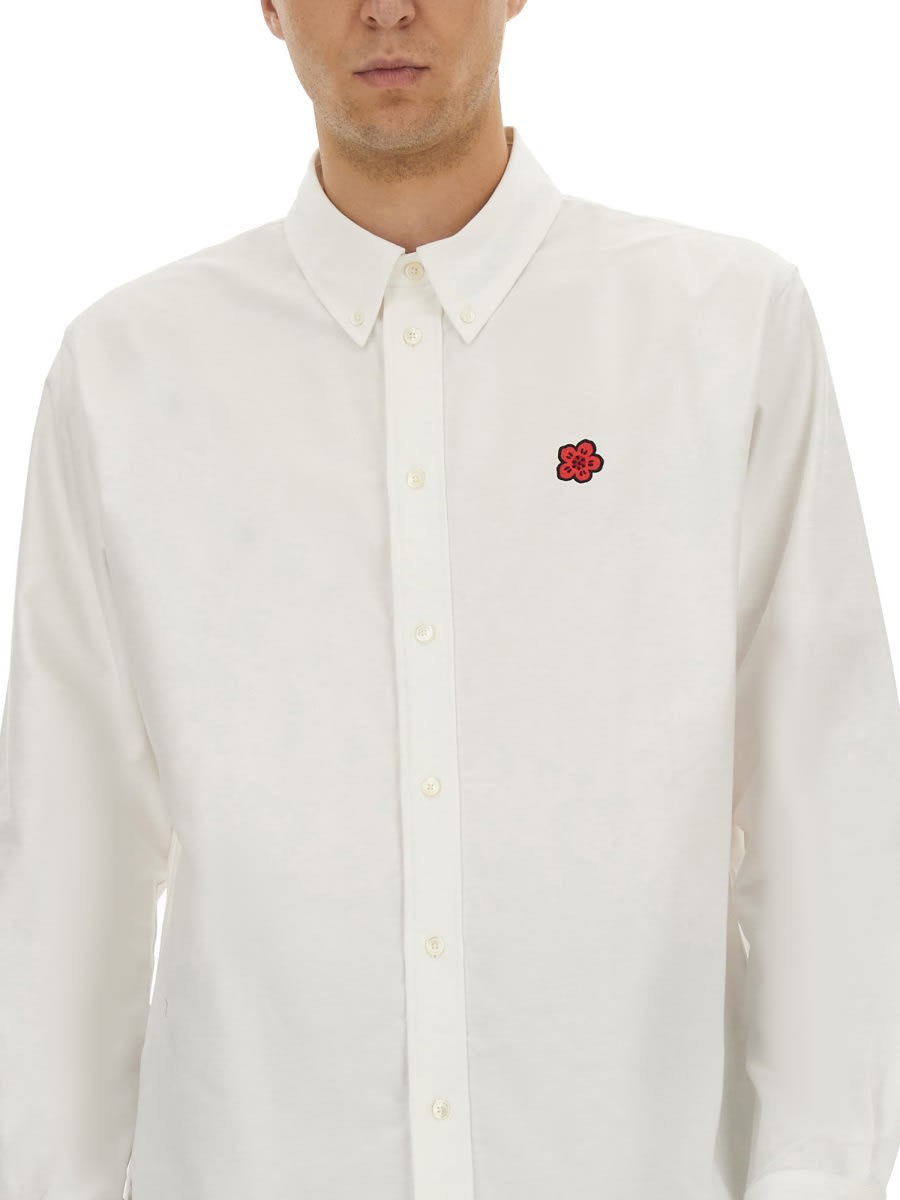 Kenzo Shirt With Boke Flower Embroidery In White