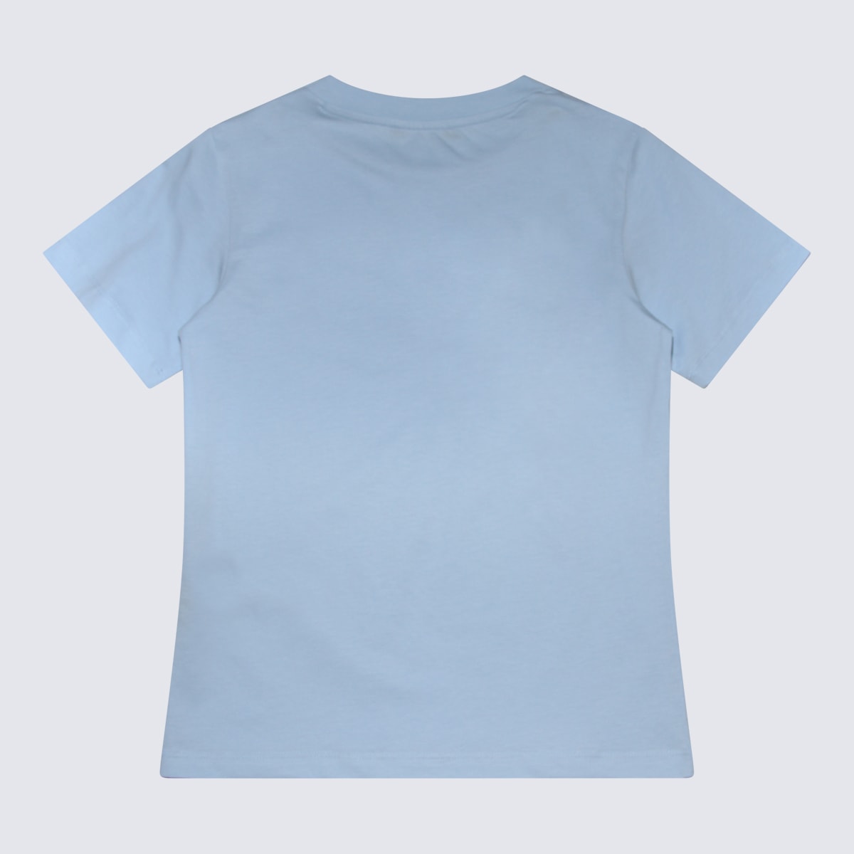 Shop Balmain Light Blue And Black Cotton T-shirt