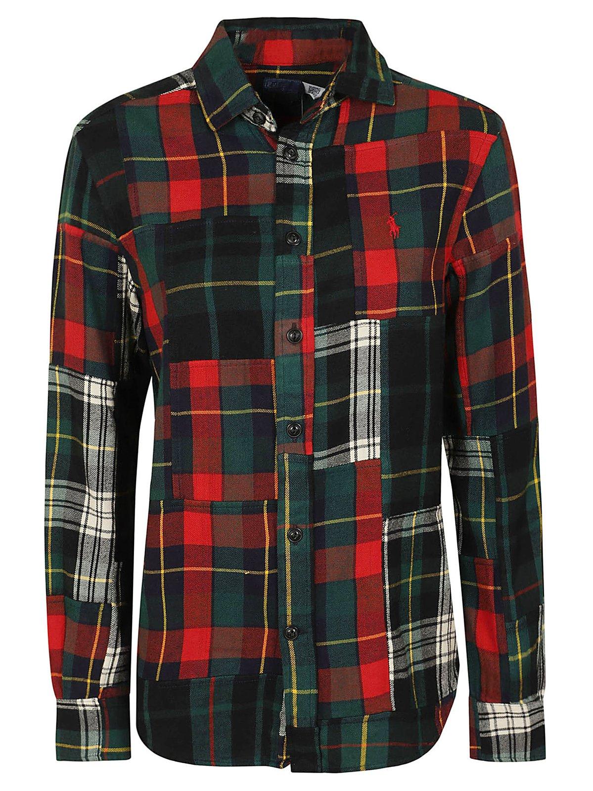 Logo Embroidered Checked Shirt