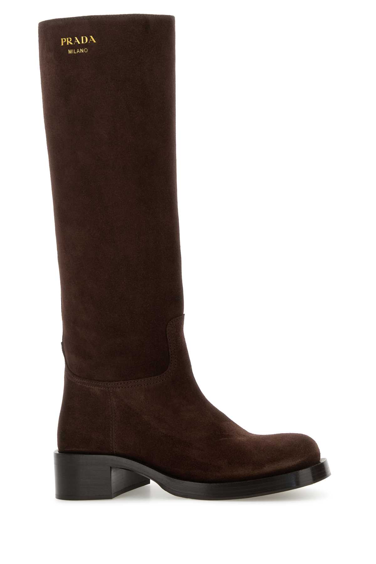 Prada Brown Suede Boots In Brown