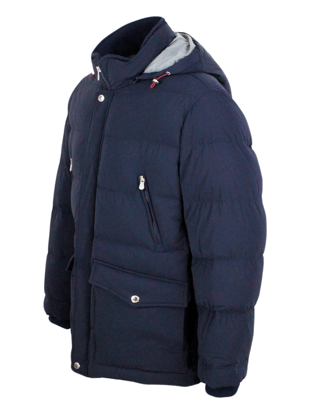 Shop Brunello Cucinelli Down Jacket In Blue