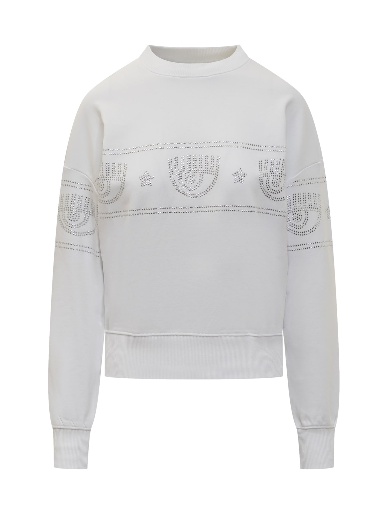 Shop Chiara Ferragni Logomania 317 Sweatshirt In White