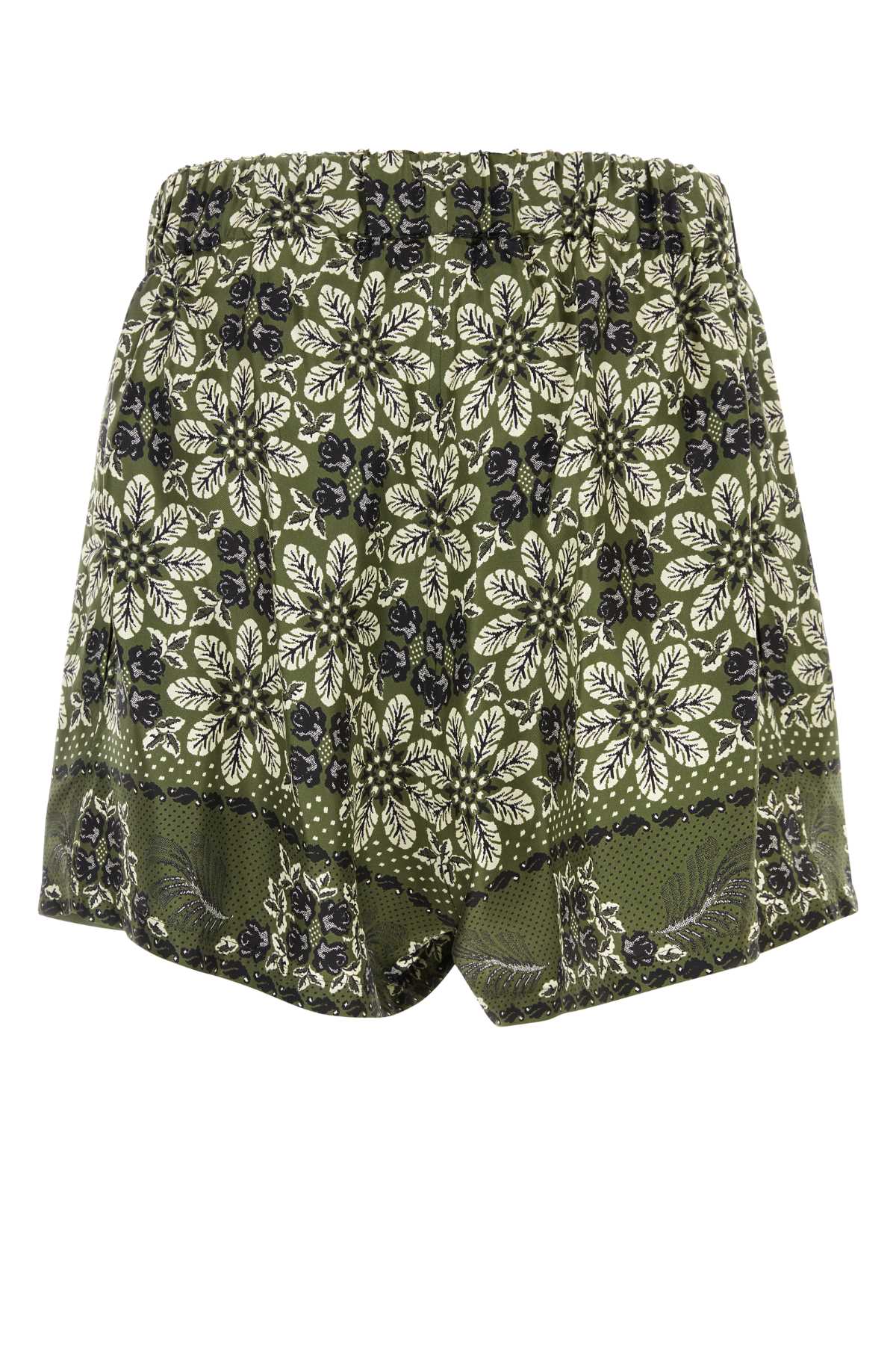 Shop Etro Printed Silk Bermuda Shorts In Multi