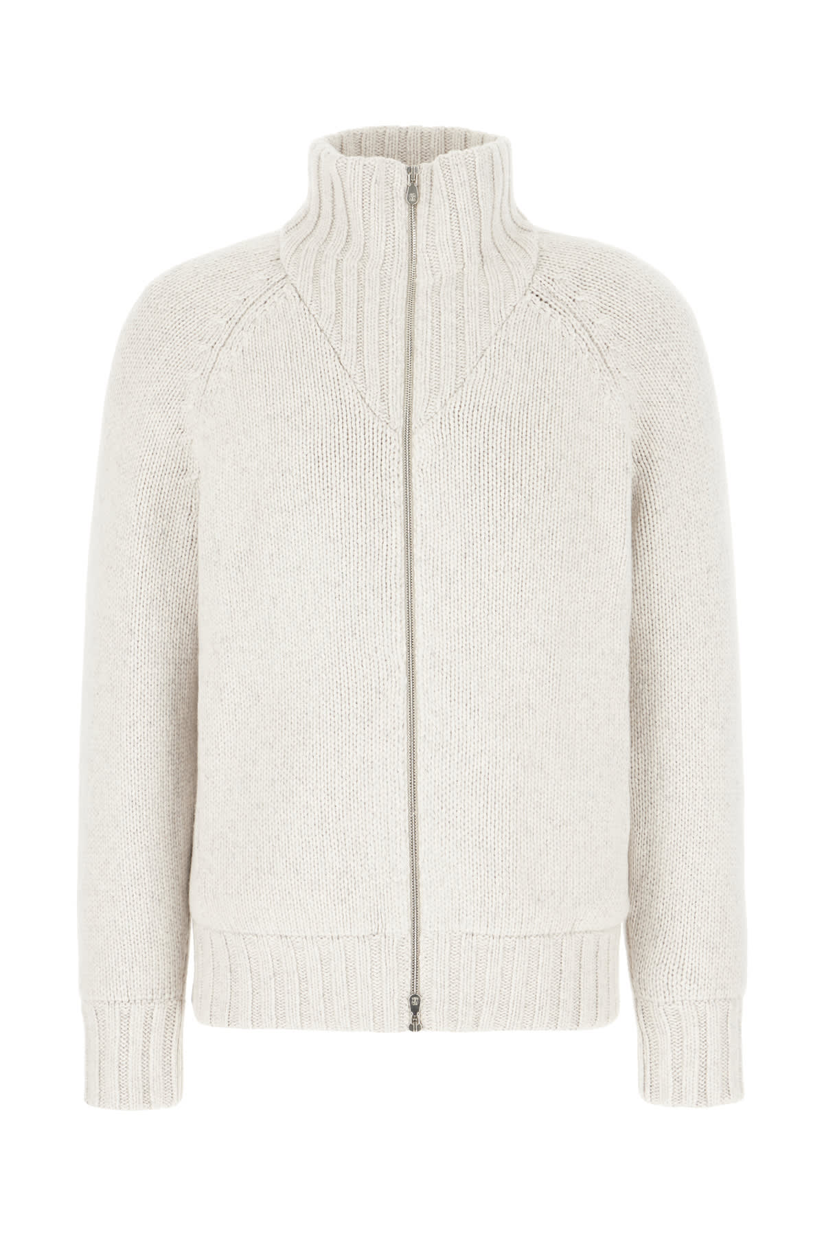 Brunello Cucinelli Grey Cashmere Padded Sweater In Marble