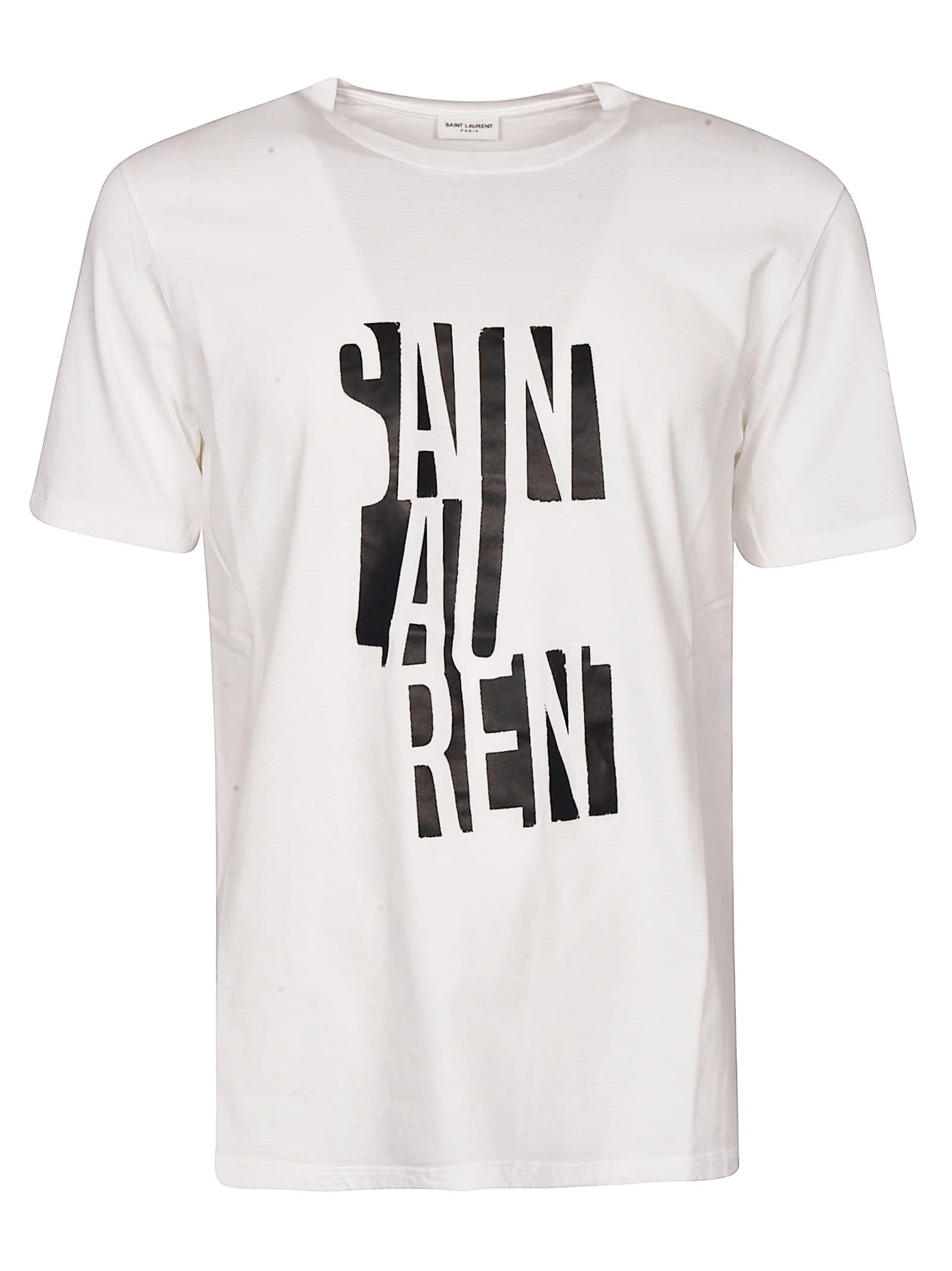Saint Laurent Saint Laurent Printed T-shirt - White/Black - 11046555 ...