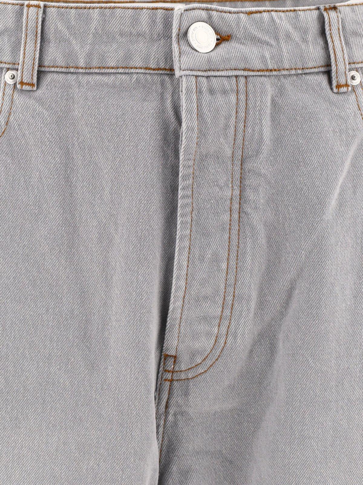 Shop Ami Alexandre Mattiussi Straight-leg Jeans In 0555 Javel Grey