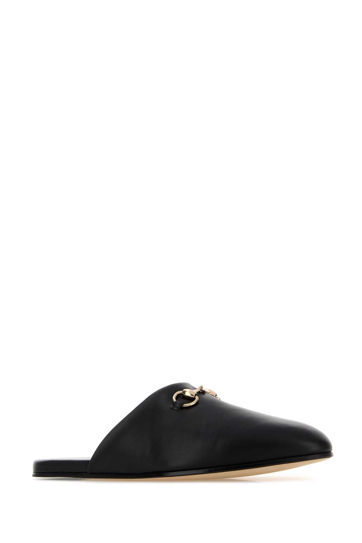 Gucci Men Black Mule With Horsebit On The Front In Smooth Leather Man