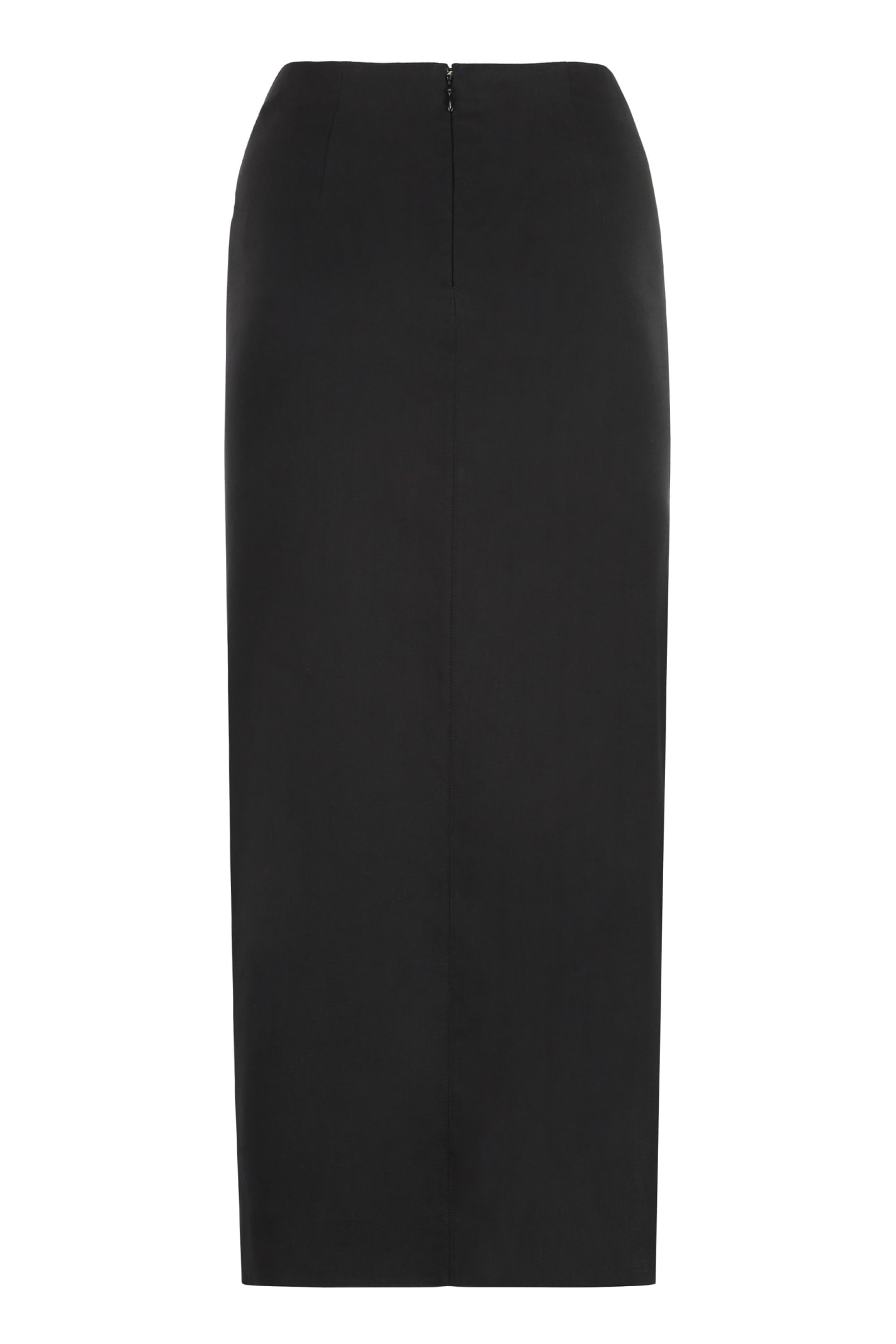 Shop Isabel Marant Secia Cotton Cady Midi Skirt In Black