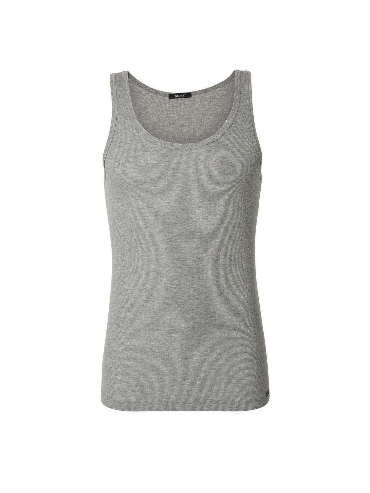 Shop Tom Ford Round Neck Tank Top In Grey