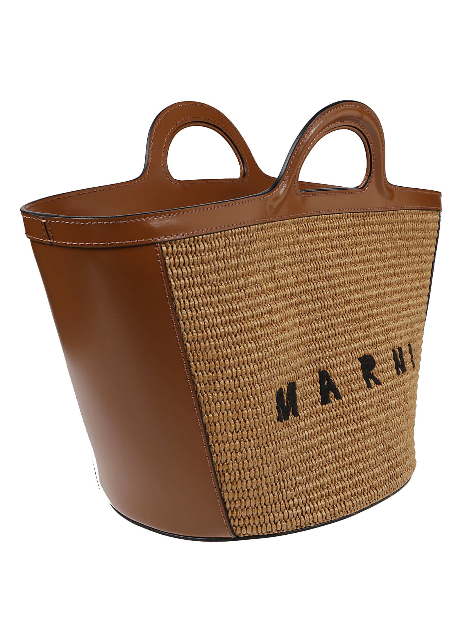 Shop Marni Tropicalia Small Bag In Raw Sienna