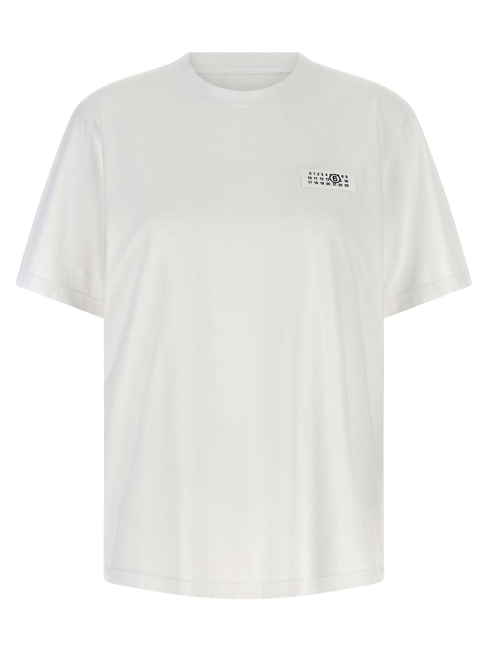 Mm6 Maison Margiela Mm6 By Maison Margiela Numeric Signature T-shirt In White