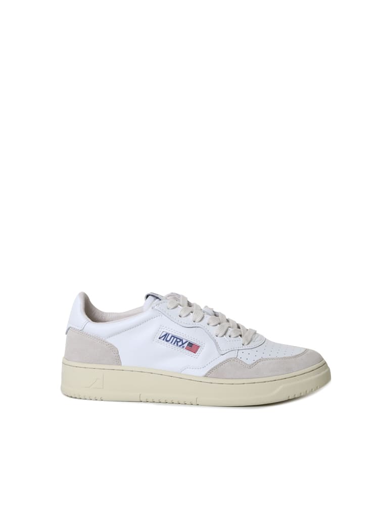 Autry Medalist Low White Leather And Suede Sneakers