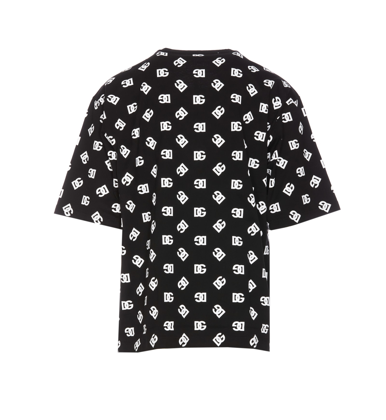 Shop Dolce & Gabbana All Over Dg Logo T-shirt In Black