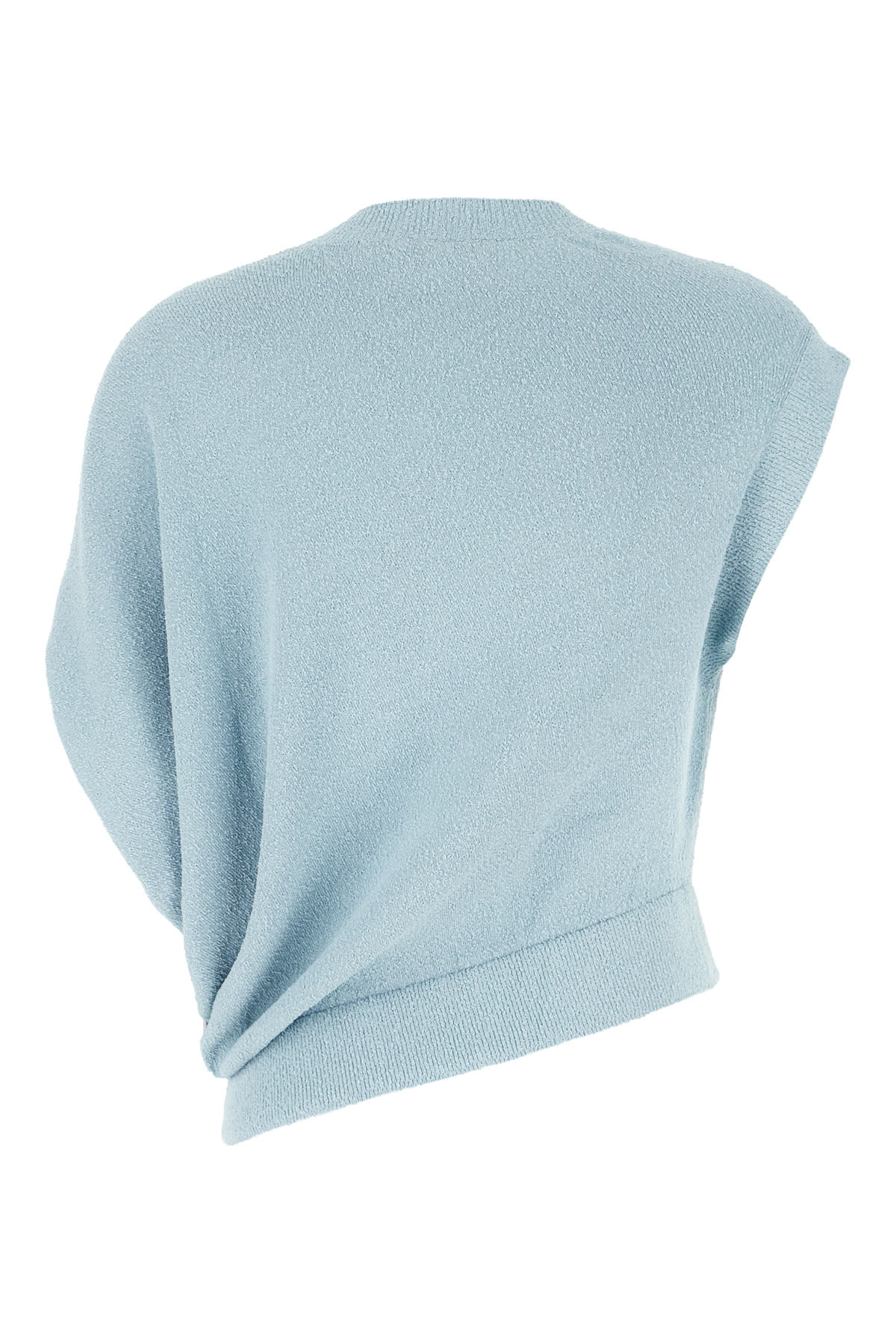 Shop Fendi Powder Blue Viscose Blend Top In Paleblue