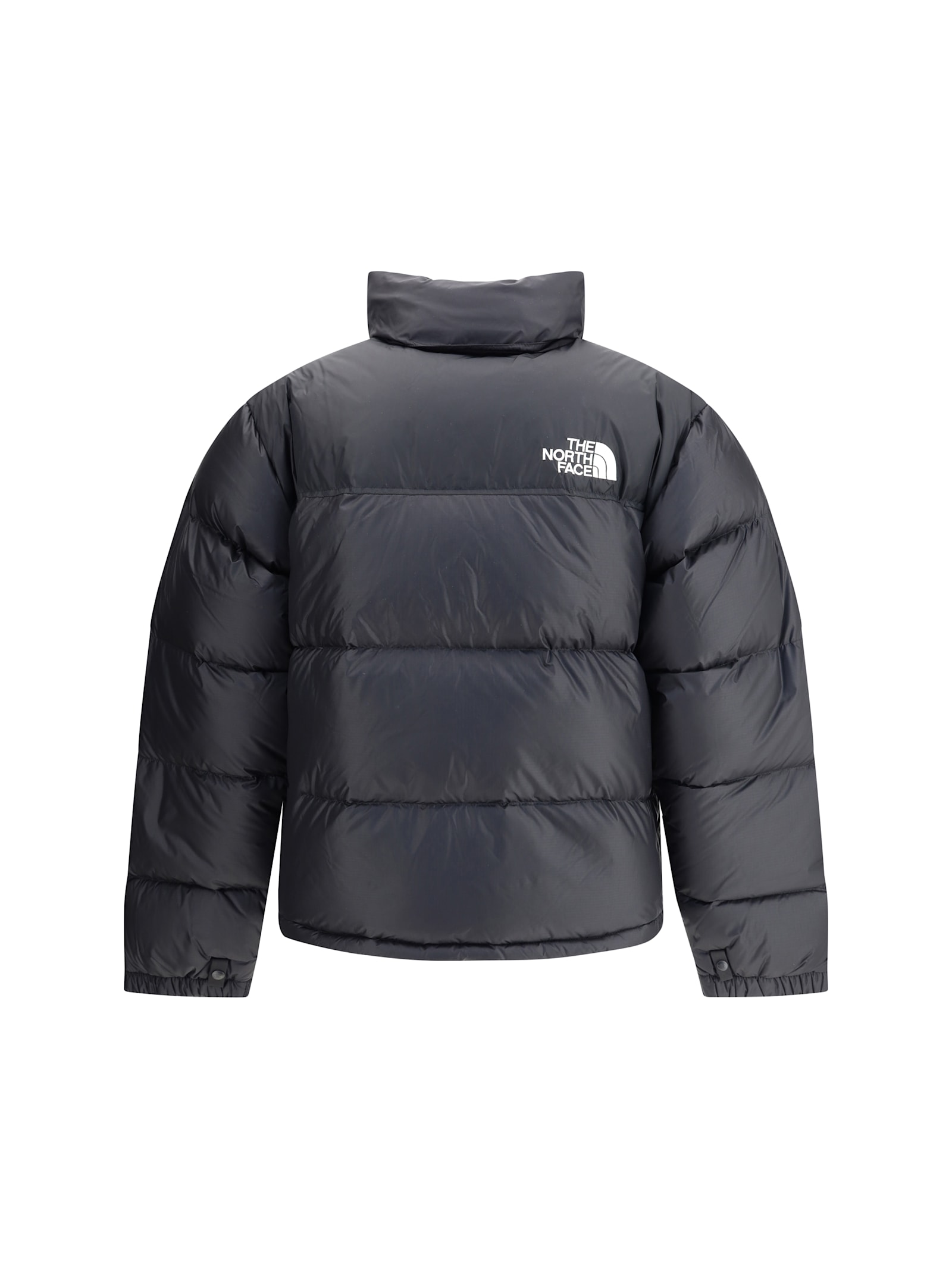 The North Face Cropped Black Coat With Goose Down Padding In Black