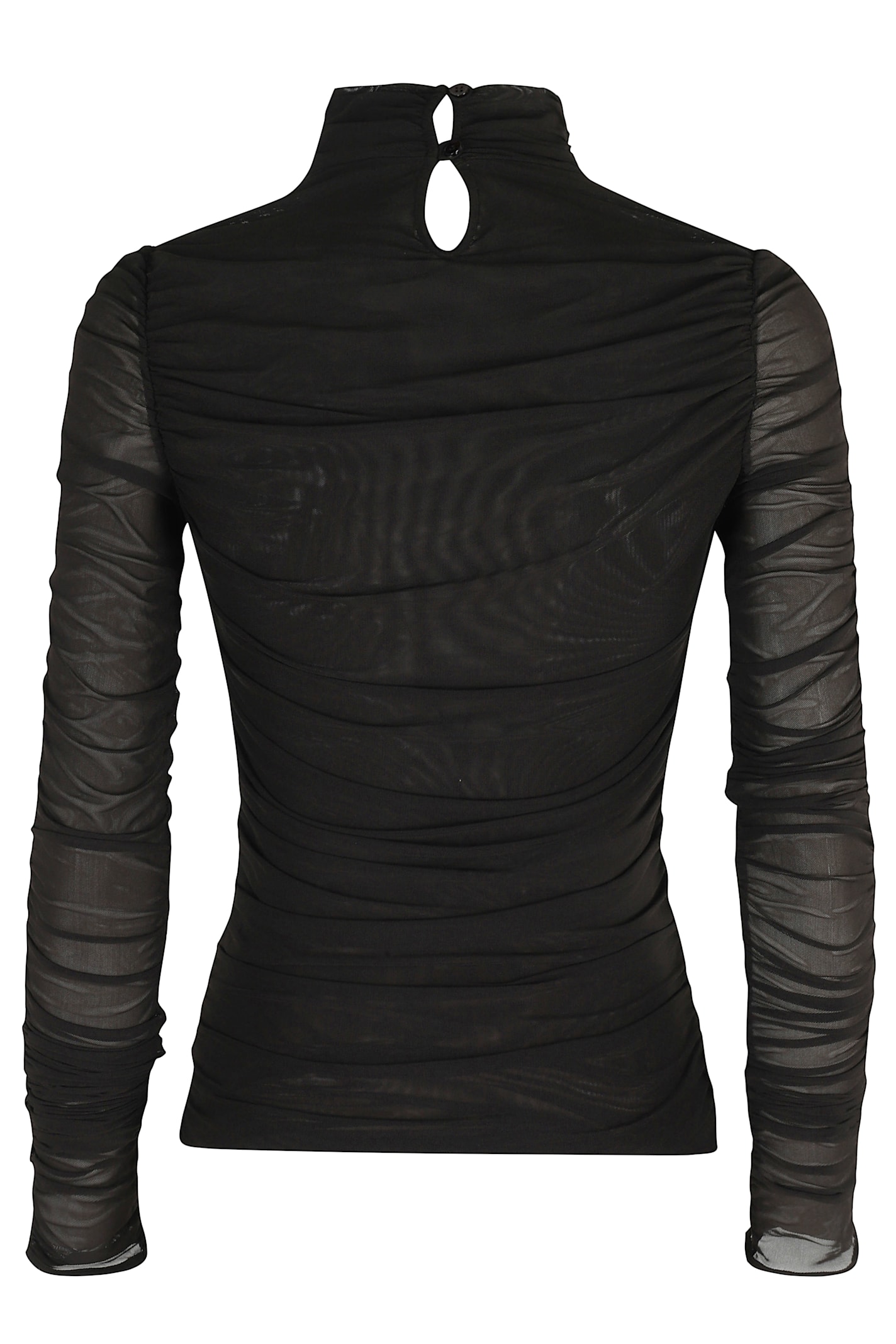 Federica Tosi Tulle Turtleneck In Black