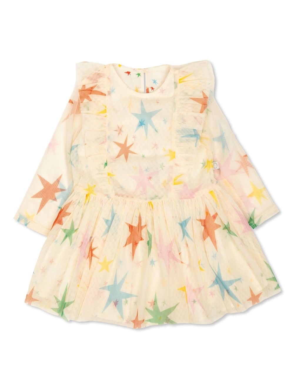 Shop Stella Mccartney Dress With Star Motif In Cream