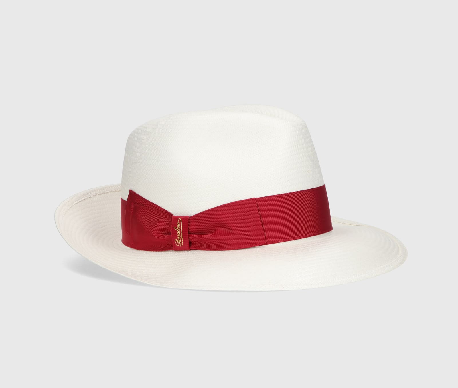 Borsalino Giulietta Panama Fine Wide Brim In White_raspberry_pink_hat_band