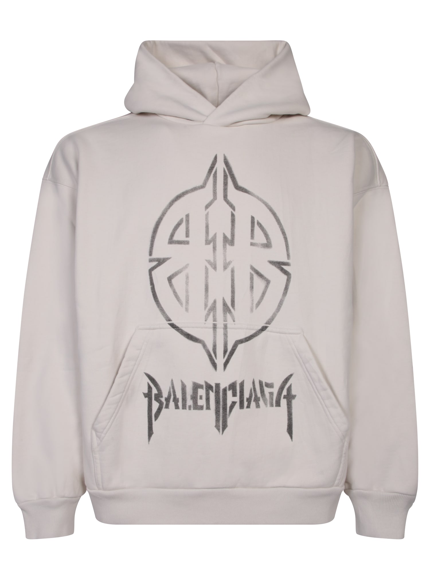 Balenciaga Metal Bb Stencil Archetype Black Hoodie In Neutral